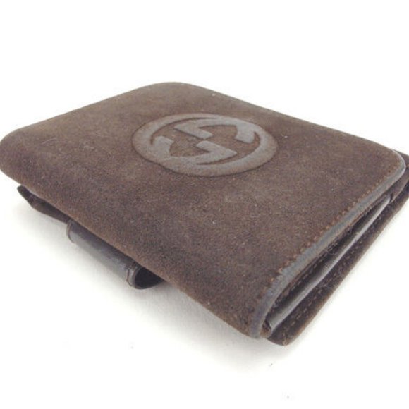 Gucci Wallet Purse Folding wallet G logos Brown Woman Authentic Used L580 - Picture 3 of 6